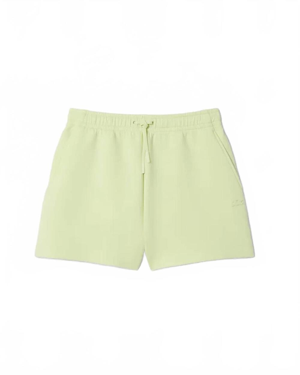 NEW LACOSTE women's double face jersey shorts in green